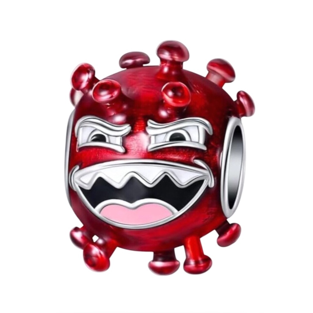 Red Germ Virus Charm Bead Pandora Style